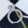 3ct Round Cut White Sapphire Engagement Ring