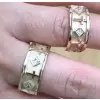 Cross Design Princess Cut Eternity  Men's Wedding Band
