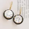 7.6ctw Round Cut White Sapphire Vintage Drop Earrings