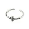 925 Sterling Silver Handmade Bead Cross Adjustable Ring