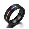 8mm Black Tungsten with 7-Coloful Fashion Men's Ring Band