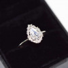 Handmade Halo Design 0.75 CT Pear Cut Engagement Ring