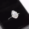 Handmade Halo Design 0.75 CT Pear Cut Engagement Ring