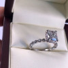 Handmade Cushion Cut Beauty Sterling Silver Engagement Ring