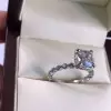 Handmade Cushion Cut Beauty Sterling Silver Engagement Ring