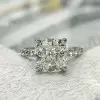 5ct Cushion Cut White Sapphire 2pcs Bridal Set