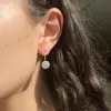 7.6ctw Round Cut White Sapphire Vintage Drop Earrings