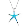 Ladies Blue Starfish Pendant Necklace