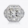 6ct Radiant Cut White Sapphire Engagement Ring