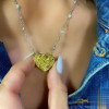 7ct Heart Cut Yellow Sapphire Pendant Necklace