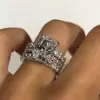 4ct Radiant Cut White Sapphire 3pcs Bridal Set