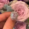 5.5ct Radiant Cut Pink Sapphire Engagement Ring