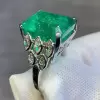 15ct Art Deco Colombian Emerald Engagement Ring 