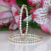 35MM Diameter White Sapphire Hoop Earrings