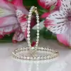 35MM Diameter White Sapphire Hoop Earrings