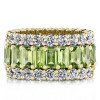 7.8ct Emerald Cut Peridot Eternity Wedding Band
