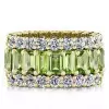 7.8ct Emerald Cut Peridot Eternity Wedding Band