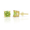2ct Round Cut Peridot Double Under Halo Stud Earrings