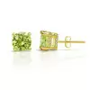 2ct Round Cut Peridot Double Under Halo Stud Earrings
