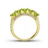 1.2ct Five-Stone Round Cut Peridot Wedding Band