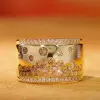 4ctw Flush Set Brown and White Sapphire Starry Band Ring