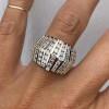 3.5ctw Round Cut White Sapphire Line Band Ring
