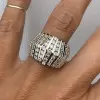 3.5ctw Round Cut White Sapphire Line Band Ring