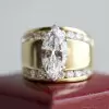 3.5ct Vintage Marquise Cut White Sapphire Engagement Ring
