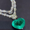 15ct Heart Cut Emerald Statement Necklace
