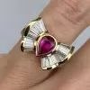 1.2ct Pear Cut Ruby Art Deco Bow Ring