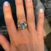 3ctw Cushion Cut Sapphire Three-Stone Ring