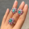 2ct Paraiba Tourmaline Vintage Halo Cocktail Ring