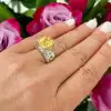 5.6ct Yellow Sapphire Two Tone Engagement Ring