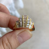 1.6ctw Baguette Cut White Sapphire V-Shape Band Ring