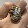 Estate 3.1ctw Round Cut White Sapphire Ring