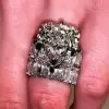 9.5ct Cushion Cut White Sapphire 2pcs Bridal Set