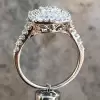 Handmade Princess Cut White Sapphire Halo Engagement Ring