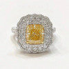 4ct Cushion Cut Yellow Sapphire Halo Cocktail Ring
