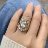 4ct Cushion Cut White Sapphire Stackable Wedding Ring Set