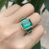8ct Emerald Cut Emerald Engagement Ring in Gold