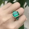 8ct Emerald Cut Emerald Engagement Ring in Gold