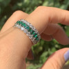 6.25ct Triple Row Oval Cut Green Sapphire Wedding Eternity Band