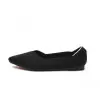 Black Knit Pointed Toe Shoes