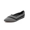 Ash Gray Kint Flat Shoes Ballet Loafers Shoes