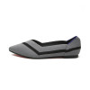 Ash Gray Kint Flat Shoes Ballet Loafers Shoes