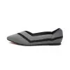 Ash Gray Kint Flat Shoes Ballet Loafers Shoes