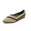 Beige Kint Flat Shoes Ballet Loafers Shoes