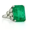 15ct Art Deco Colombian Emerald Engagement Ring 