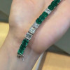 Princess Cut Emerald & White Sapphire Bracelet