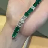 Princess Cut Emerald & White Sapphire Bracelet